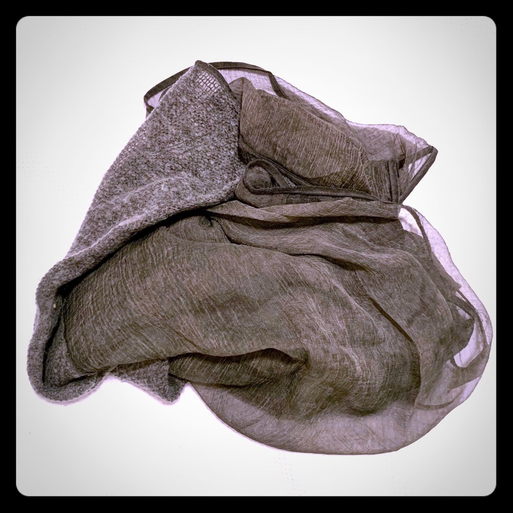 olive green two texture scarf
